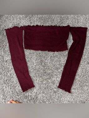 Maroon off the shoulder top